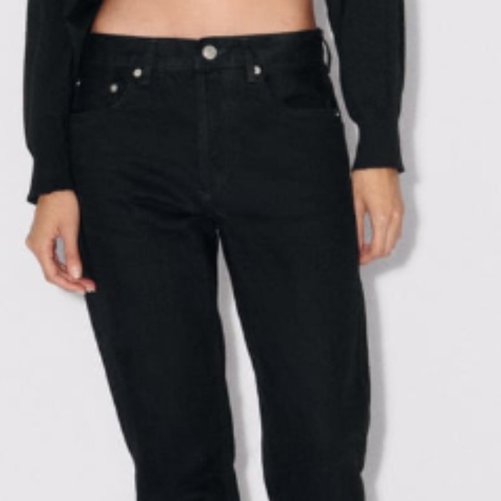 Zara Straight Cut Mid Rise Jeans